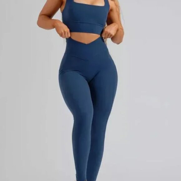 BuffBunny Monarch High Rise Legging - Baked Blue - Picture 1 of 5